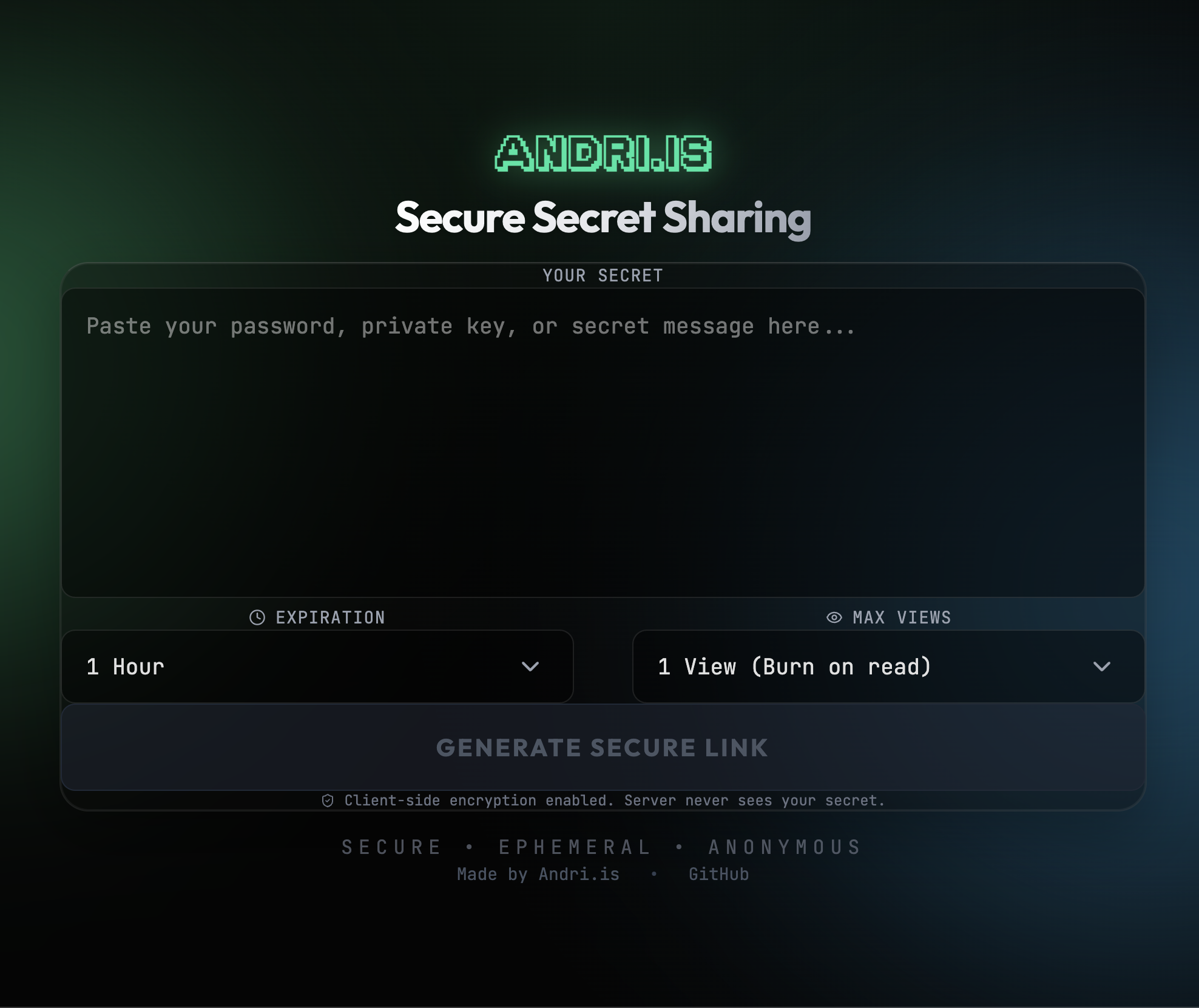 Super Secret Sharing